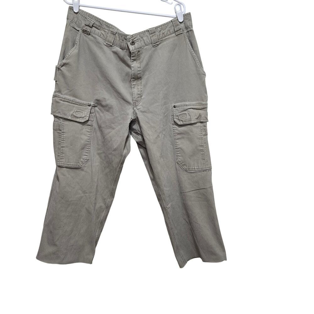 Duluth Flex Fire Hose Cargo Pants Distressed Cropped Khaki 44x30